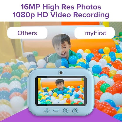 myFirst Camera Insta 20 - Instant Print Digital Camera for Kids with 16MP Photos 1080P, Birthday Gift for Kids 4-12, Selfie Lens, Unlimited Printing, Micro SD Card (Blue)
