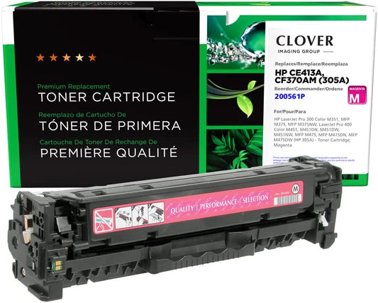 Clover imaging group Clover Remanufactured Toner Cartridge Replacement for HP CE413A (HP 305A) | Magenta 2,600 Magenta