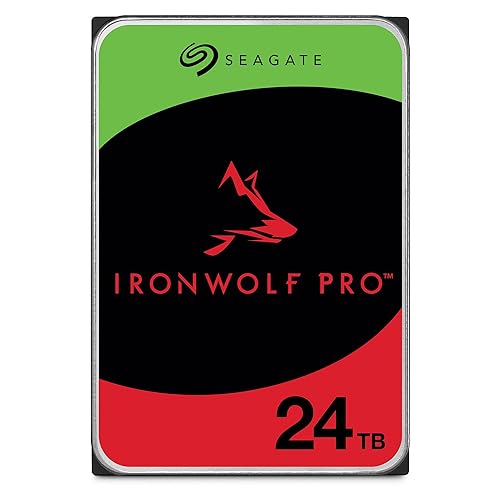 Seagate IronWolf Pro 24TB Enterprise NAS Internal HDD Hard Drive – CMR 3.5 Inch SATA 6Gb/s 7200 RPM 512MB Cache for RAID Network Attached Storage, Rescue Services (ST24000NT002) HDD Pro(New) 24TB