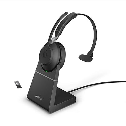 Jabra Evolve2 65 USB-A UC Mono with Charging Stand - Black Wireless Headset/Music Headphones