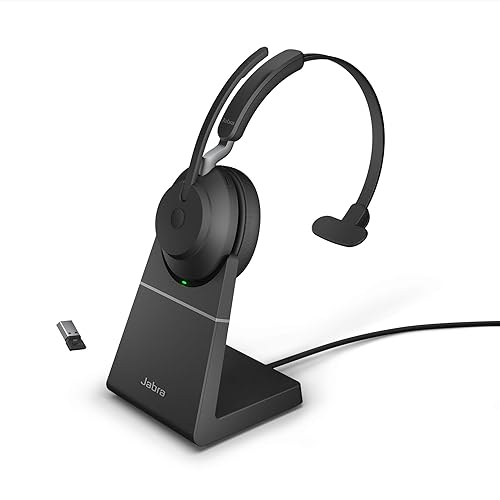 Jabra Evolve2 65 USB-A UC Mono with Charging Stand - Black Wireless Headset/Music Headphones