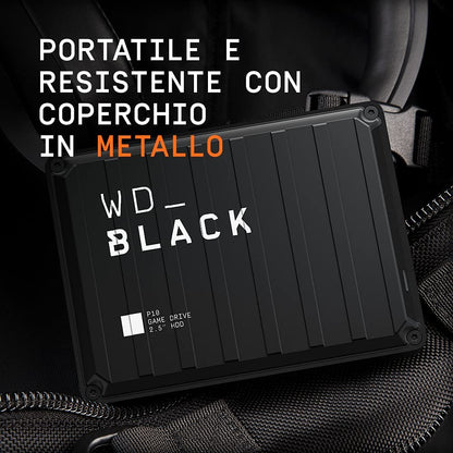 Western digital WD_BLACK 2TB P10 Game Drive - Portable External Hard Drive HDD, Compatible with Playstation, Xbox, PC, &amp; Mac - WDBA2W0020BBK-WESN 2TB Game Drive for PC, Playstation &amp; Xbox HDD