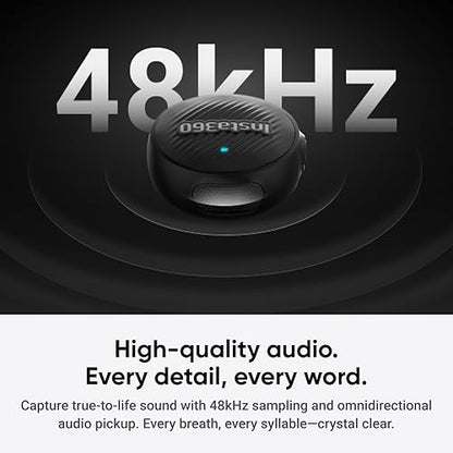 Insta360 Mic Air (1 TX + 1 RX), Noise Cancelling, 300m Range, Wireless Microphone for USB-C iPhone/Android/PC/Mac, Vlog, Streaming
