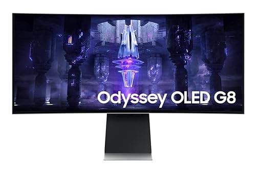 SAMSUNG 34" Odyssey G85SB Series QD-OLED Ultra WQHD Curved Gaming Monitor, 175Hz, 0.03ms, DisplayHDR True Black 400, AMD FreeSync Premium Pro, Advanced Game Streaming, LS34BG850SNXZA, 2023