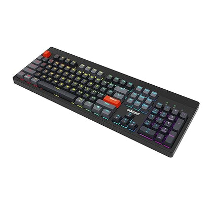 ADESSO EasyTouch 130 Full-Sized USB Wired Mechanical Keyboard with Brown Switches, Dedicated Copilot AI Hotkey, Gasket-Mounted for Quiet Typing, 2X Large Print Keycaps, and N-Key Rollover for Windows