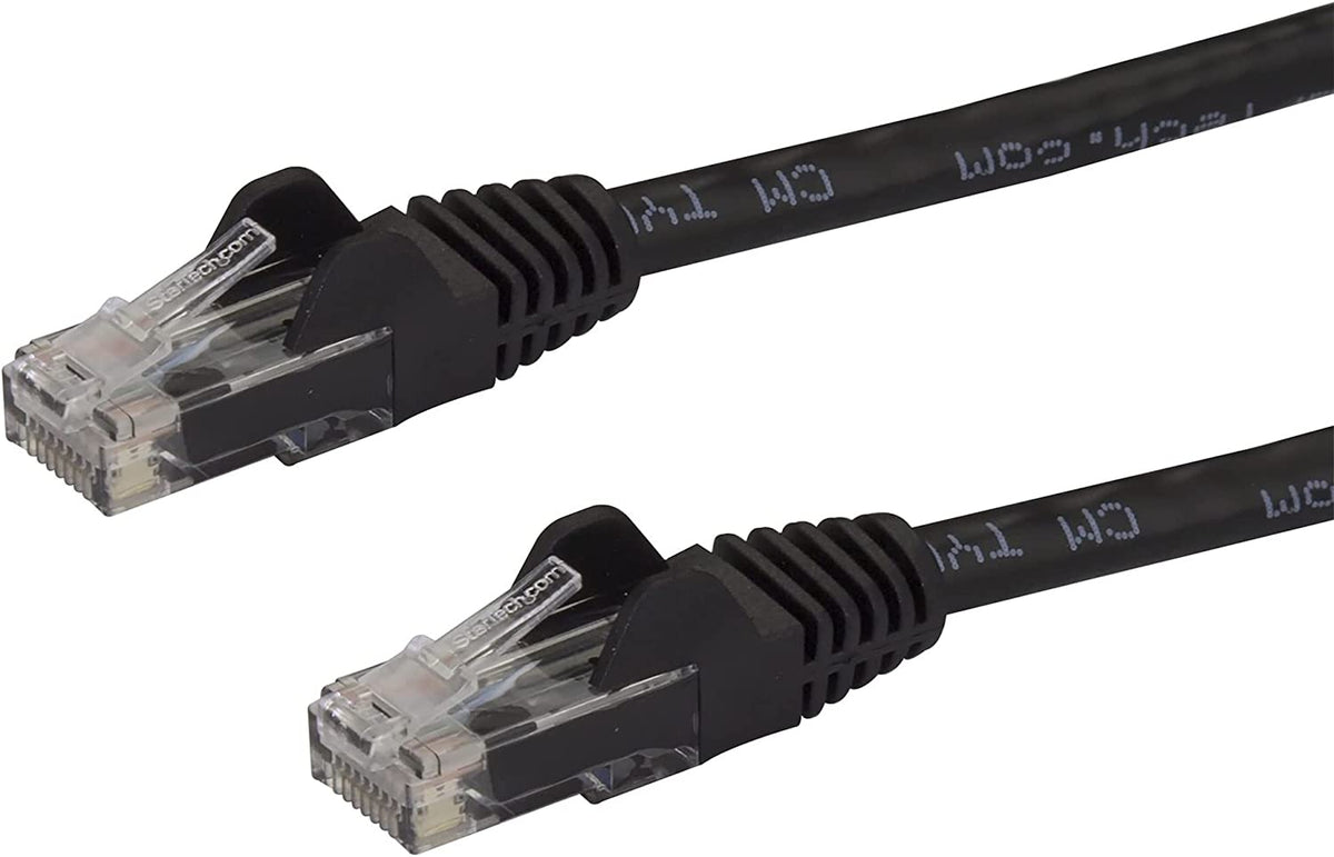 StarTech.com 15ft CAT6 Ethernet Cable - Black CAT 6 Gigabit Ethernet Wire -650MHz 100W PoE RJ45 UTP Network/Patch Cord Snagless w/Strain Relief Fluke Tested/Wiring is UL Certified/TIA (N6PATCH15BK) Black 15 ft / 4.5 m 1 Pack