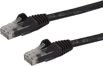 Startech 7ft CAT6 Ethernet Cable - Black CAT 6 Gigabit Ethernet Wire -650MHz 100W PoE RJ45 UTP Network/Patch Cord Snagless w/Strain Relief Fluke Tested/Wiring is UL Certified/TIA (N6PATCH7BK)