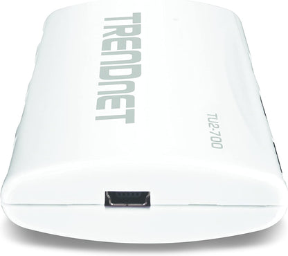 TRENDnet USB 2.0 7-Port High Speed Hub, 5V/2A Power Adapter, Up to 480 Mbps USB 2.0 Connection Speeds, 10 Watts Total Power, Compatible with Windows, Mac, and Linux, White, TU2-700 7 Port USB 2.0