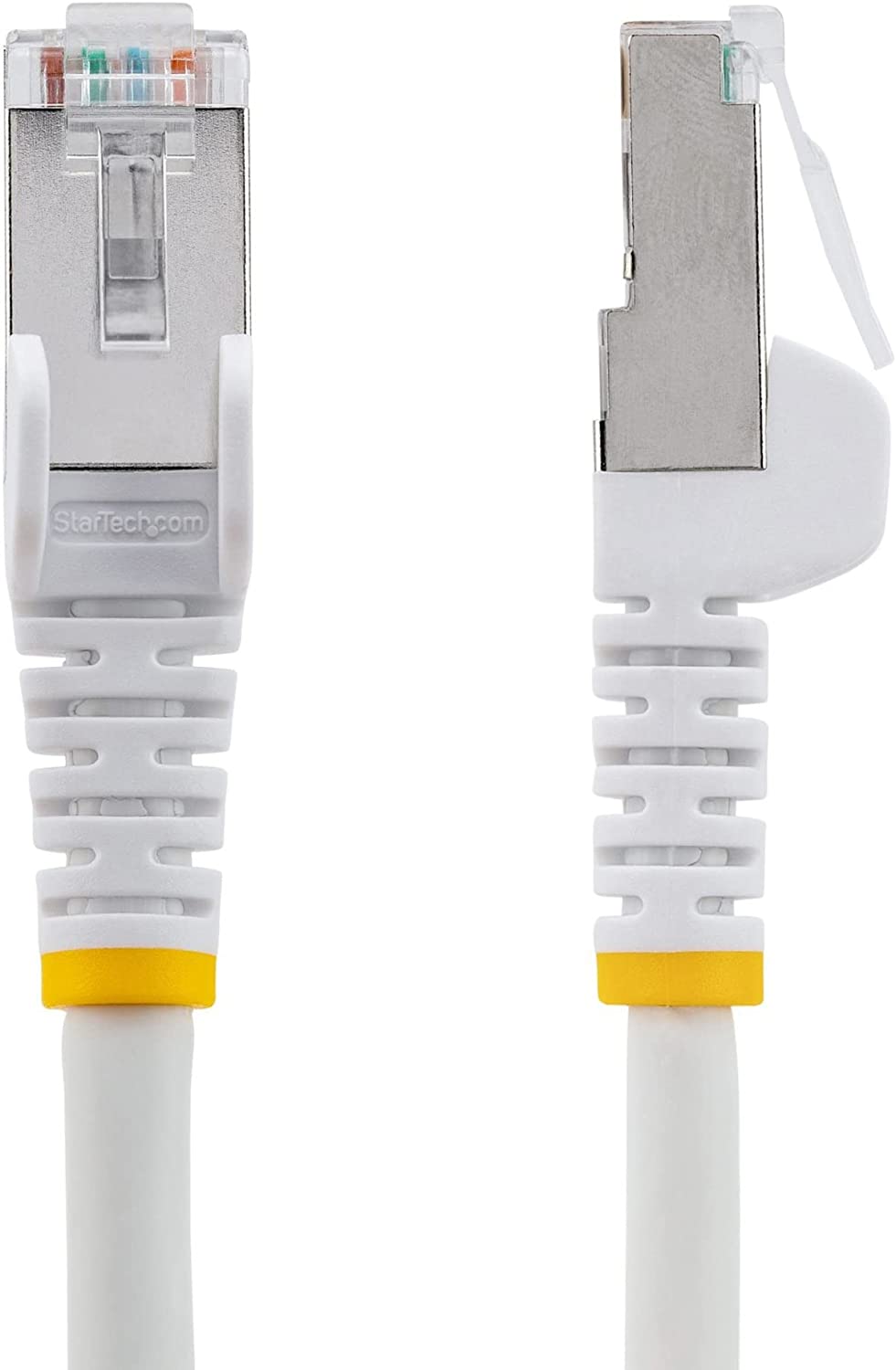 StarTech.com 9ft CAT6a Ethernet Cable - Low Smoke Zero Halogen (LSZH) - 10 Gigabit 500MHz 100W PoE RJ45 S/FTP White Network Patch Cord Snagless w/Strain Relief (NLWH-9F-CAT6A-PATCH)