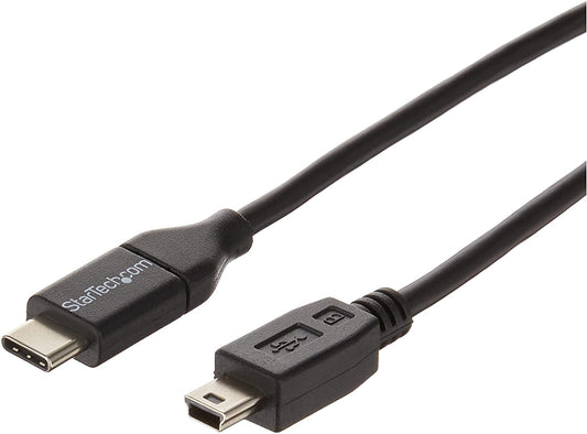 StarTech.com USB C to Mini USB Cable - 6 ft / 2m - M/M - USB 2.0 - Mini USB Cord - USB C to Mini B Cable - USB Type C to Mini USB (USB2CMB2M)