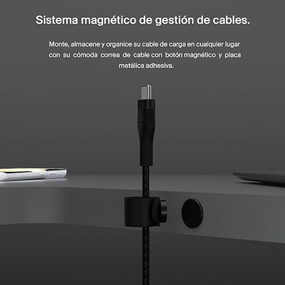 Belkin BoostCharge Pro Flex Braided USB-C to USB-C Cable (3M/10FT), USB-IF Certified Power Delivery PD Fast Charging Cable for iPhone 15 Series, MacBook Pro, iPad Pro, Galaxy S23, S22, & More - Black