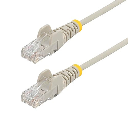 StarTech.com 25ft Gray Slim CAT6 Ethernet Cable, Snagless RJ45, LSZH, 28AWG Bare Copper, Slim Network Patch Cable/Cord