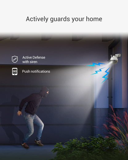 EZVIZ Security Camera Outdoor, 4MP WiFi Camera Pan/Tilt, 360° Visual Coverage, IP65 Waterproof, Color Night Vision, AI-Powered Person Detection, Two-Way Talk, Support MicroSD Card up to 256GB | C8W C8W-4MP Color Night Vision