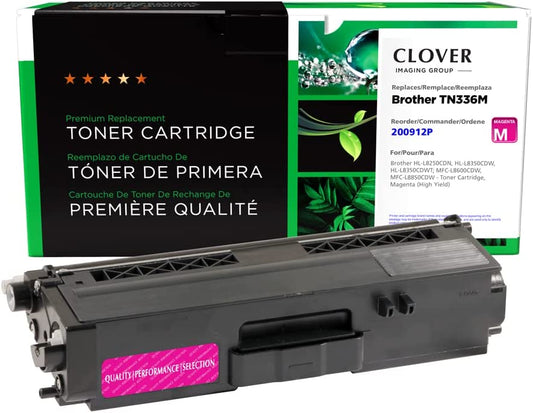Clover imaging group Clover Remanufactured Toner Cartridge Replacement for Brother TN336 , Magenta , High Yield Magenta 3,500