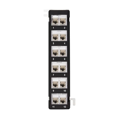 Tripp Lite 12-Port Wall-Mount Patch Panel for UTP Keystone Jacks, Rotatable Swivel Ports, Vertical or Horizontal Installation, Mount Bracket Included, TAA Compliant, Lifetime Warranty (N062-012-KJ-WM)