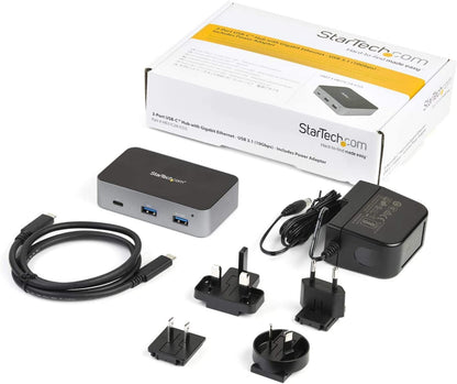 StarTech.com 3 Port USB C 3.1 Gen 2 Hub with Ethernet Adapter - 10Gbps USB Type C to 2X USB-A &amp; 1x USB-C Ports - USB Hub w/BC 1.2 Phone Fast Charging - Superspeed 10Gbps USB C Hub (HB31C2A1CGS) 3 Port |2x USB-A &amp; 1x USB-C