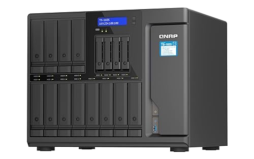 QNAP TS-1655-8G-US 16 Bay high Performance and high-Capacity Hybrid NAS with Intel® Atom® 8-core Processor, Dual 2.5GbE and Long-Term Availability