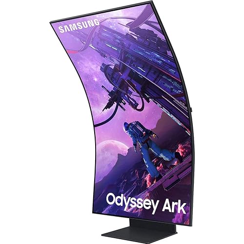 SAMSUNG Odyssey Ark 55-Inch Curved Gaming Screen, 4K UHD 165Hz 1ms (GTG) Quantum Mini-LED Gamer Monitor w/Cockpit Mode, Sound Dome Technology, Multi View, HDR10+ (S55BG970NN) 2022 LS55BG970NNXGO 55 inch