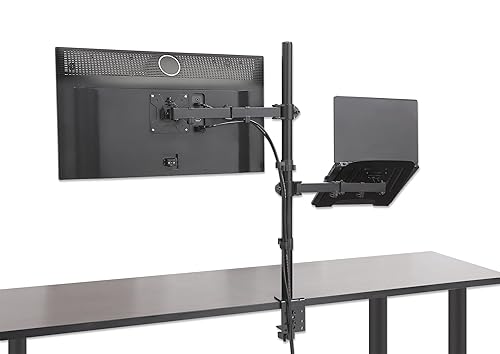 INTRACOM DESKTOP COMBO MOUNT WITH MONITOR ARM AND LAPTOP STAND