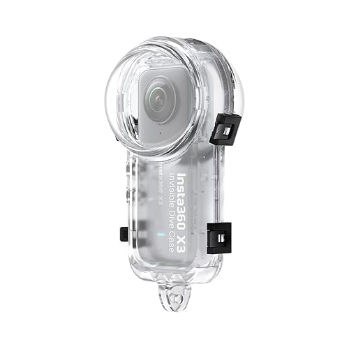 Insta360 X3 Black Underwater Camera Case, Polycarbonate (PC) & Acrylonitrile Butadiene Styrene (ABS), Waterproof to 50m, 131g, 3.3" x 3.3" x 6.1", Underwater Camera Mount
