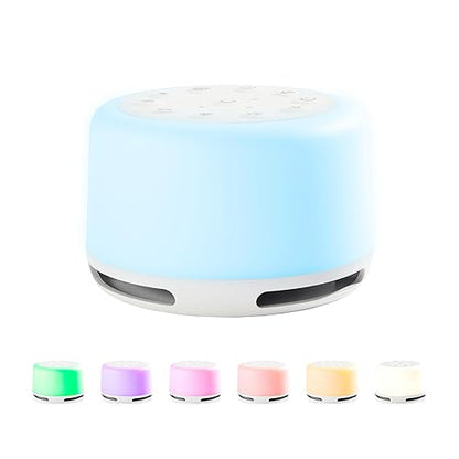 Homedics SoundSleep Aura, Sound Machine for Better Sleep, 7-Color Mood-Enhancing Light, 28 Soothing Sounds, Bluetooth Compatible, Meditation & Mindfulness Aid, Portable