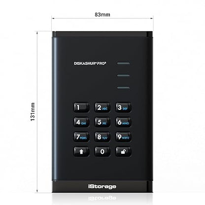 iStorage diskAshur PRO3 SSD 1TB – Secure Portable Solid State Drive - FIPS Level 3 Certified - Password Protected - Dust/Water-Resistant - Hardware encryption 1TB SSD