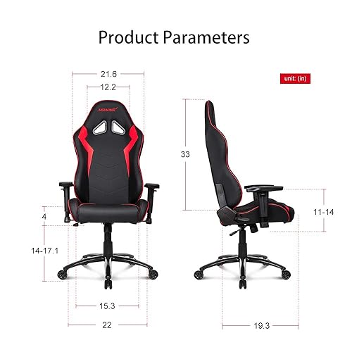 AKRacing Core Series SX Gaming Chair with High Backrest, Recliner, Swivel, Tilt, Rocker and Seat Adjustment with 5/10 warranty-Red