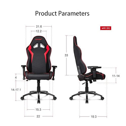 AKRacing Core Series SX Gaming Chair with High Backrest, Recliner, Swivel, Tilt, Rocker and Seat Adjustment with 5/10 warranty-Red