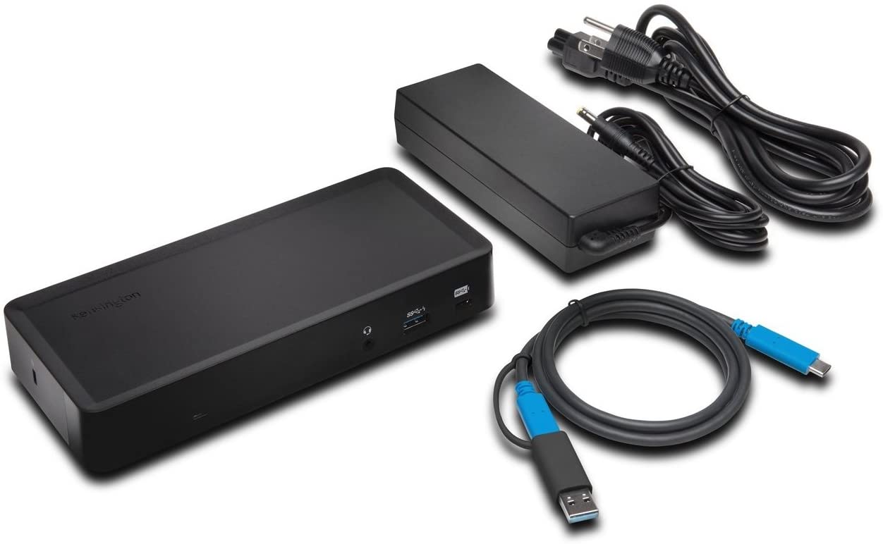 Kensington SD4700P USB-C or USB-A - 60W PD - Dual Display Docking Station with Power Delivery for Windows PC's, Surface Pro, Surface Laptops, and MacBooks - TAA Compliant (K38240NA)