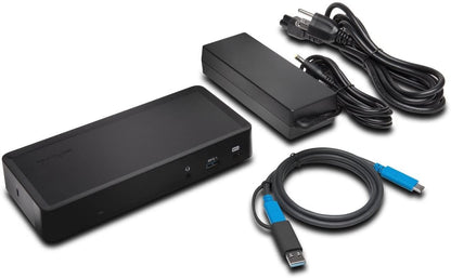 Kensington SD4700P USB-C or USB-A - 60W PD - Dual Display Docking Station with Power Delivery for Windows PC's, Surface Pro, Surface Laptops, and MacBooks - TAA Compliant (K38240NA)