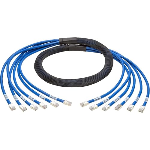 Tripp Lite Augmented Cat6/Cat6a Pre-Terminated Copper Trunk Bundle, (6X) RJ45 (M/M), 6' (N261-006-6MM-BL), Blue