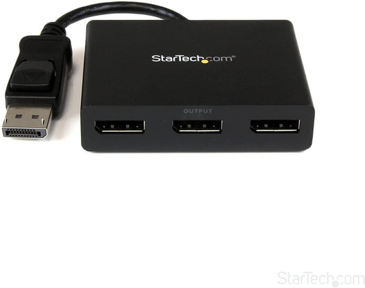 StarTech.com 3-Port Multi Monitor Adapter - DisplayPort 1.2 MST Hub - Dual 4K 30Hz &amp; 1x 1080p - Video Splitter for Extended Desktop Mode on Windows PCs Only - DP to 3x DP Monitors (MSTDP123DP) DisplayPort 1.2 to 3x DisplayPort