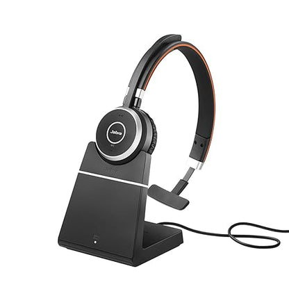 Jabra Evolve 65 SE Link380a UC Mono Stand- Bluetooth Headset with Noise-Cancelling Microphone, Long-Lasting Battery and Dual Connectivity - Works with All Other Platforms - Black UC Mono with Stand