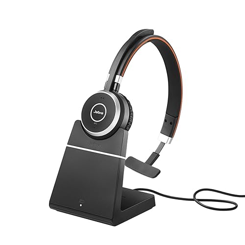 Jabra Evolve 65 SE Link380a UC Mono Stand- Bluetooth Headset with Noise-Cancelling Microphone, Long-Lasting Battery and Dual Connectivity - Works with All Other Platforms - Black UC Mono with Stand