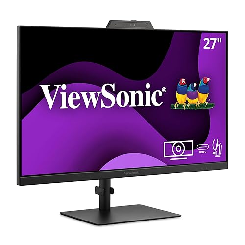 ViewSonic VG2741V 27 Inch 1080p IPS Video Conferencing Monitor with Integrated Windows Hello Certified IR 5MP Webcam, Built-in Microphone, Advanced Ergonomics, USB C, HDMI, and DisplayPort Inputs