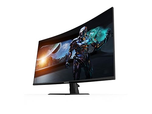 GIGABYTE GS32QC 31.5 165Hz 1440P Curved Gaming Monitor, 2560x1440 VA 1500R Display, 1ms (MPRT) Response Time, HDR Ready, 1x Display Port 1.4, 2X HDMI 2.0,Black QHD | 165Hz 1ms | 31.5 | No Height Adj.