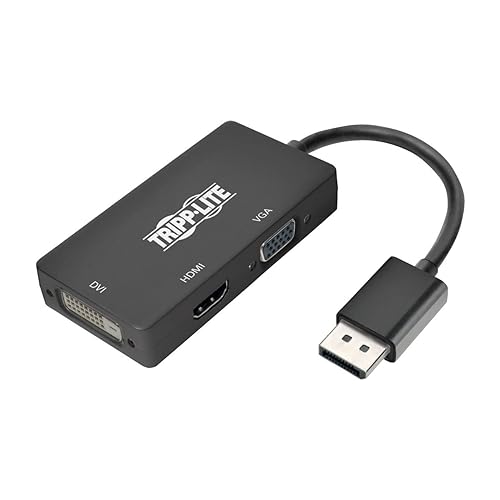 Tripp Lite DisplayPort 1.2 to VGA/DVI/HDMI Converter Adapter All-in-One 4Kx2K @ 60Hz, DP to VGA/DVI/HDMI (P136-06N-HDV4K6)