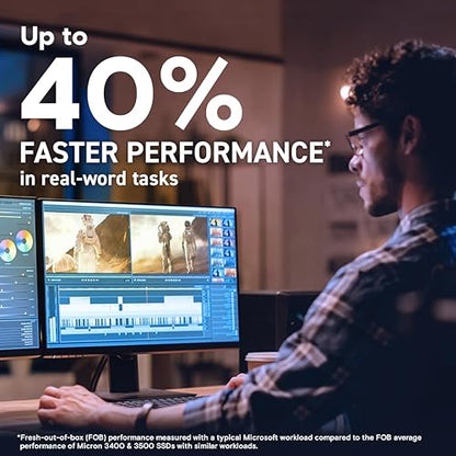 New 2024 Crucial T705 1TB PCIe Gen5 NVMe M.2 SSD - Up to 13,600 MB/s - Game Ready - Internal Solid State Drive (PC) - +1mo Adobe CC - CT1000T705SSD3 1TB T705
