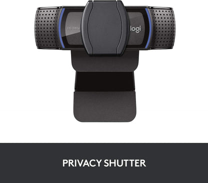 Logitech C920S HD Pro Webcam, Full HD 1080p/30fps Video Calling, Clear Stereo Audio, HD Light Correction, Privacy Shutter, Works with Skype, Zoom, FaceTime, Hangouts, PC/Mac/Laptop/Tablet/XBox - Black