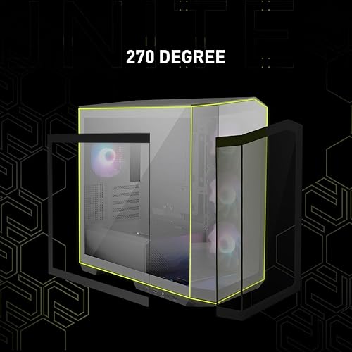 MSI MAG PANO M100R PZ Black Micro ATX Gaming Case, Support Back-Connect Motherboard, 270-degree Panoramic Display, 4 aRGB Fans MAG PANO M100R PZ Black Black mATX