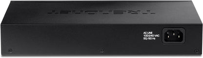 TRENDnet 24-Port Gigabit Desktop Switch, TEG-S25D, 24 x Gigabit RJ-45 Ports, 48Gbps Switching Capacity, Fanless Design, Metal Enclosure, Internal Power Supply, Lifetime Protection, Black