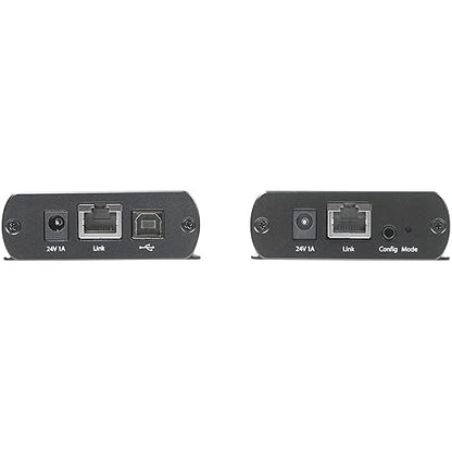 StarTech.com 2 Port USB 2.0 Extender Hub Over Cat5e/Cat6 Cable (RJ45) - 330ft/100m Industrial Metal USB Extender Adapter Kit w/ESD Protection - Externally Powered - 480 Mbps (USB2002EXT2NA)