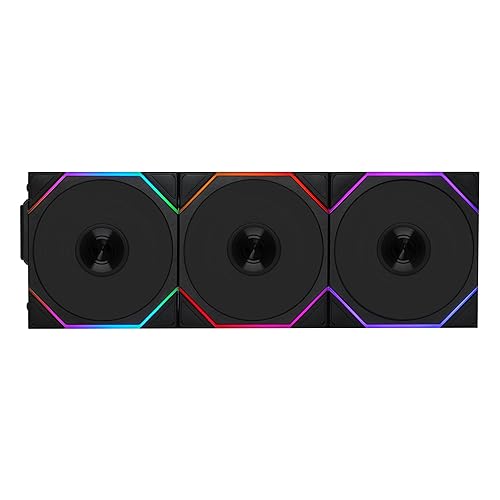 Lian Li UNI Fan TL 120 Wireless - Triple Pack (Reverse Blade) - 2.4 GHz Wireless Controller Included - Infinity Mirror Design - Controller Required - Black (12RTL1W3B)