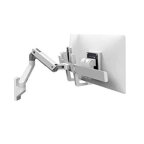 Ergotron – HX Dual Monitor Arm, VESA Wall Mount – for 2 Monitors Up to 32 Inches, 5 to 17.5 lbs Each – White
