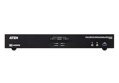 ATEN CS1842 2-Port True 4K HDMI Dual-View KVM Switch with Audio & USB 3.0 Hub, Black International Version