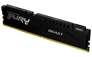 Kingston Technology Fury Beast Black 16GB 5200MT/s DDR5 CL40 XMP 3.0 Ready Computer Memory (Kit of 2) KF552C40BBK2-16 5200MT/s Black 16GB (2x8GB)