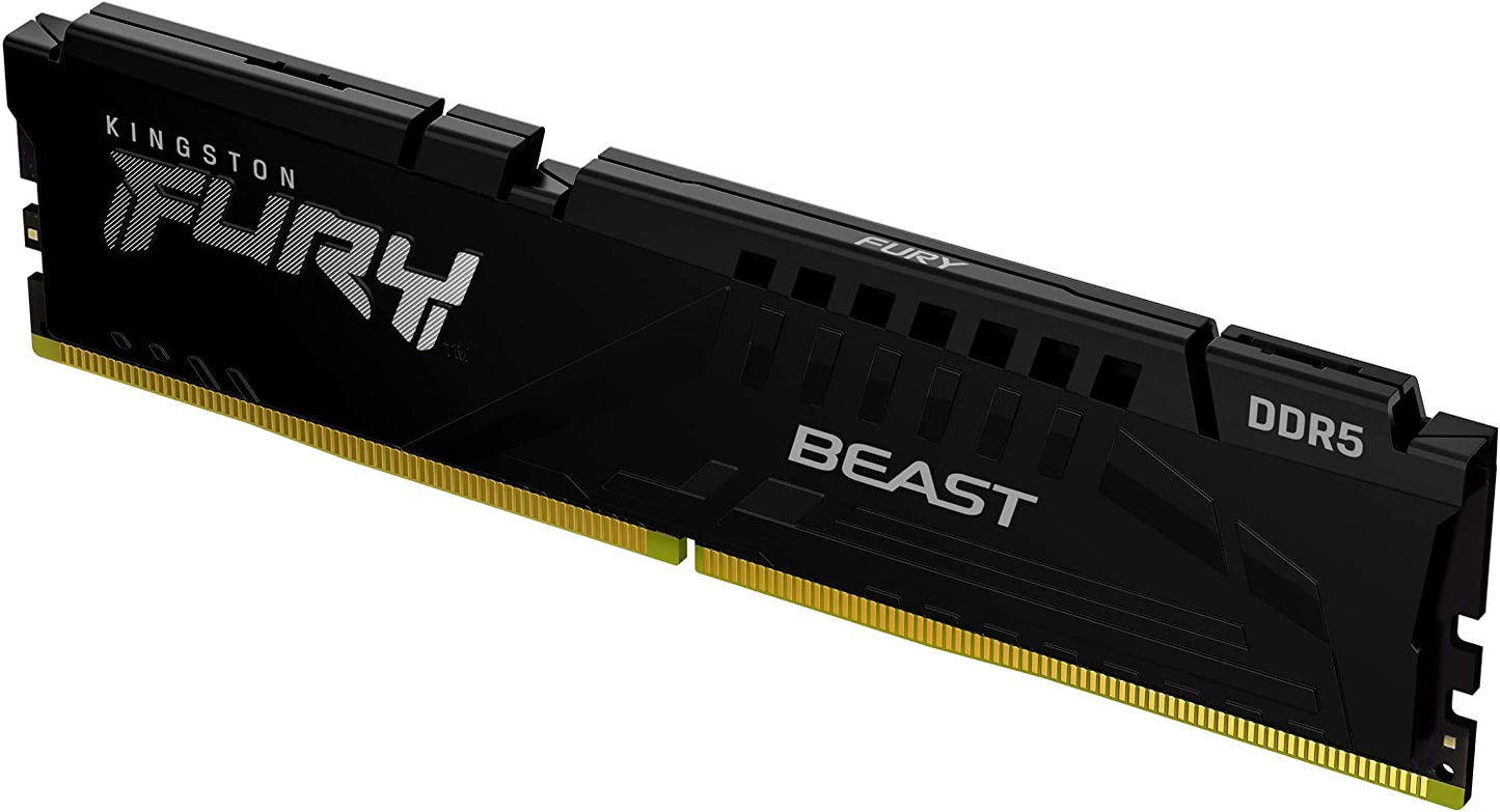 Kingston Technology Fury Beast 16GB 6000MHz DDR5 CL40 DIMM Single Module Desktop Memory KF560C40BB-16 Black 6000MHz 16GB