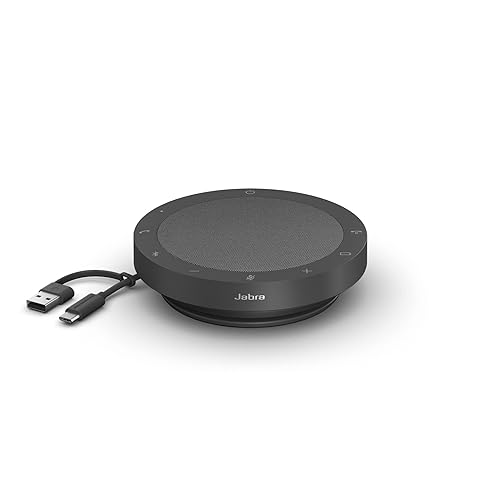 Jabra Speak2 55 Wireless Bluetooth Speakerphone - Compact and Portable Speaker with 4 Noise-Cancelling Mics, Full-Range 50mm Speaker & Wideband Audio - Certified for Zoom and Google Meet - Dark Grey UC Speak2 55