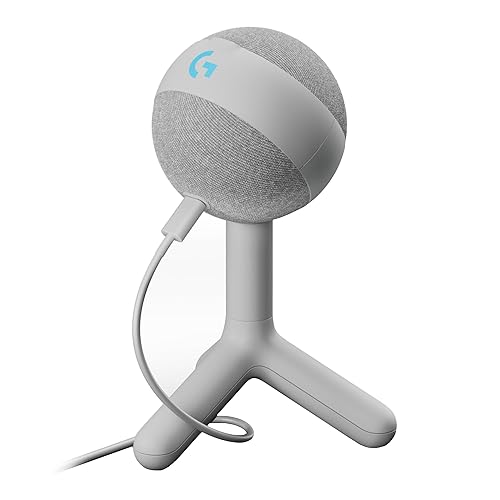 Logitech G Yeti Orb Condenser RGB Gaming Microphone with LIGHTSYNC, USB Mic for Streaming, Cardioid, USB Plug and Play for PC/Mac - Off White Off-white
