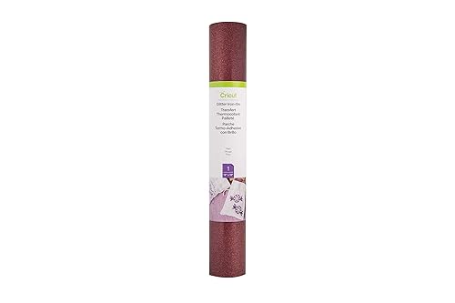 Cricut Glitter Iron On Vinyl Sheets, 12" x 19", DIY Supplies, HTV Rolls - Red Red 12" x 19"